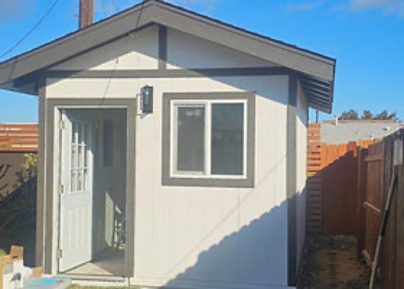 Completed ADU backyard studio exterior