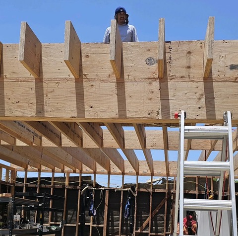 Structural roof framing detail on new build