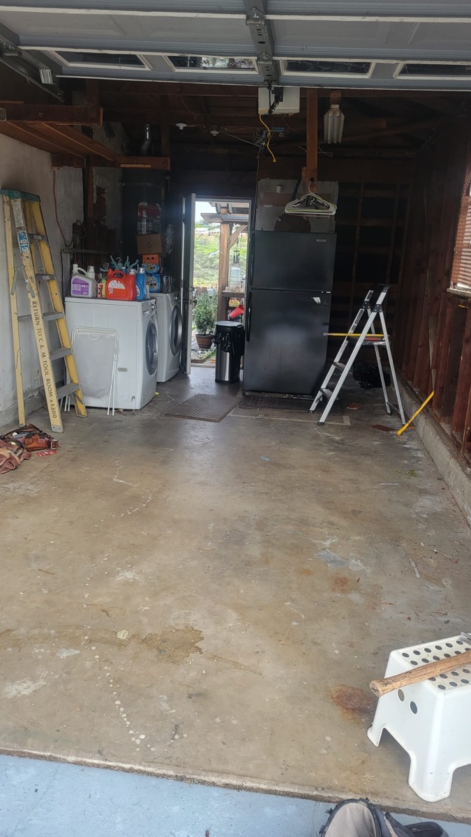 Garage space before conversion into ADU