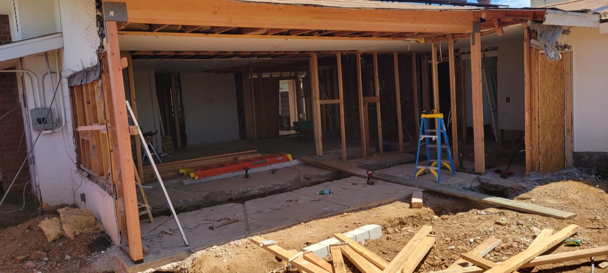 Crew working during interior demolition and remodel